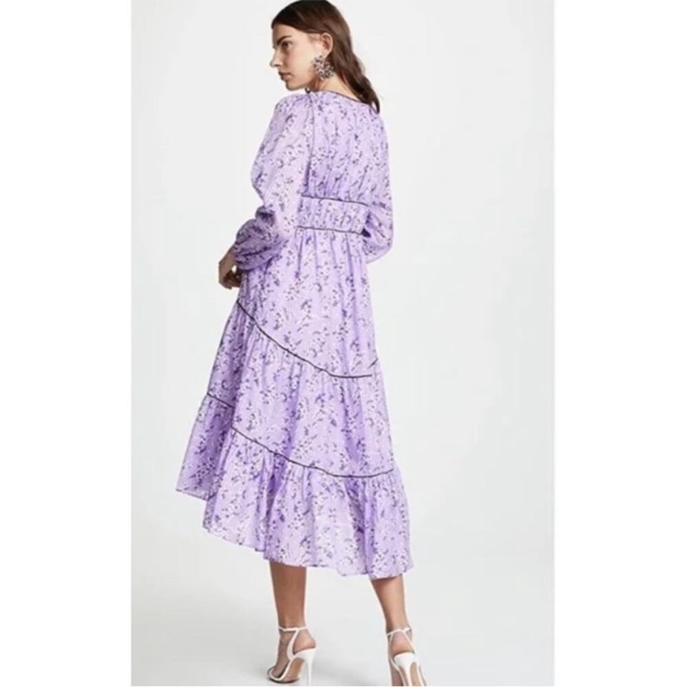 Ulla Johnson Joan Silk Lilac Cotton Floral Midi Dress Size 2 NWOT - Picture 6 of 13
